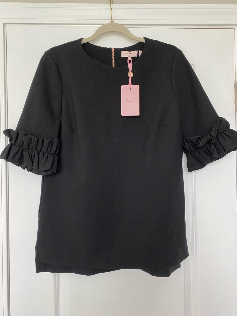 Ted Baker Black Ruffle Cuff Blouse